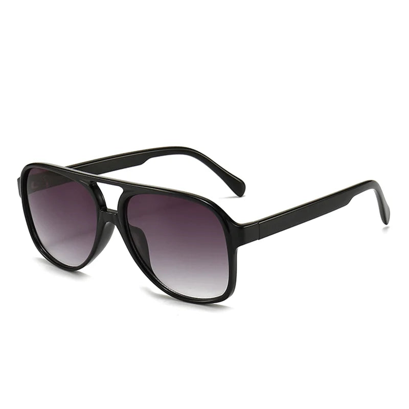 Retro Oversized Polarized Sunglasses Women Fashion Pilot Sun Glasses Men Vintage Gradient Lens Black Yellow Trendy Shades UV400