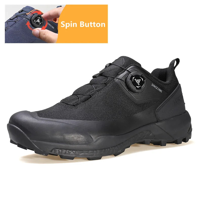 HUMTTO Waterproof Hiking Shoes Mountain Trekking Boots Black Camping Sneakers for Men Safety Climbing Sport Tactical Mens Shoes