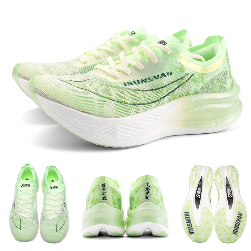 IRUNSVAN Men Running Shoes Breathable Sports Shoe Lightweight Marathon Carbon plate Sneaker Casual Comfortable Athletic Training