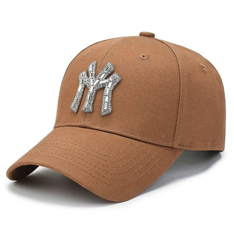 MY kšiltovka s kamínky pro ženy na jaro a podzim, ležérní streetwearová venkovní kšiltovka s kachním kšiltem, módní univerzální baseballová čepice proti slunci