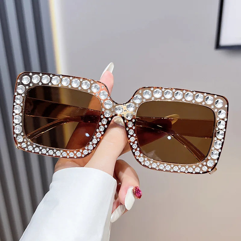Fashion Diamond Sunglasses Women Men Luxury Brand Designer Glitter Sun Glasses UV400 Shades Eyeglasses Goggles