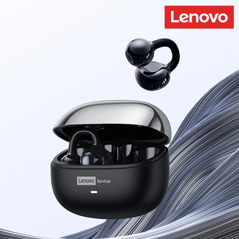 Lenovo LE302 Wireless Bluetooth 6.0 Headset Long Battery Life Sports Ear Clip Earphones HIFI Stereo Noise Cancelling Headphones