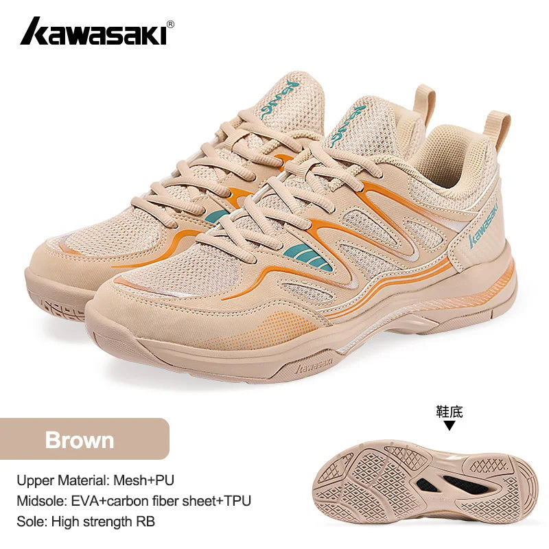 Retro Design Badminton Shoes Kawasaki Original 2025 Anti-Torsion Carbon Sheet Professional Sports Table Tennis Shoes C32016