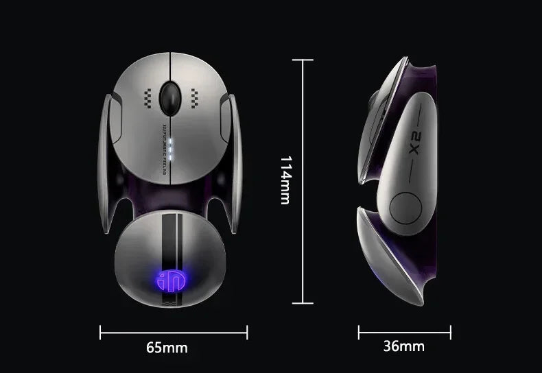 Inphic X2 Tri-Mode Metall-Bluetooth-Funkmaus, leise, wiederaufladbar, E-Sports-Hintergrundbeleuchtung, Gaming-PC- und Laptop-Zubehör, Geschenk