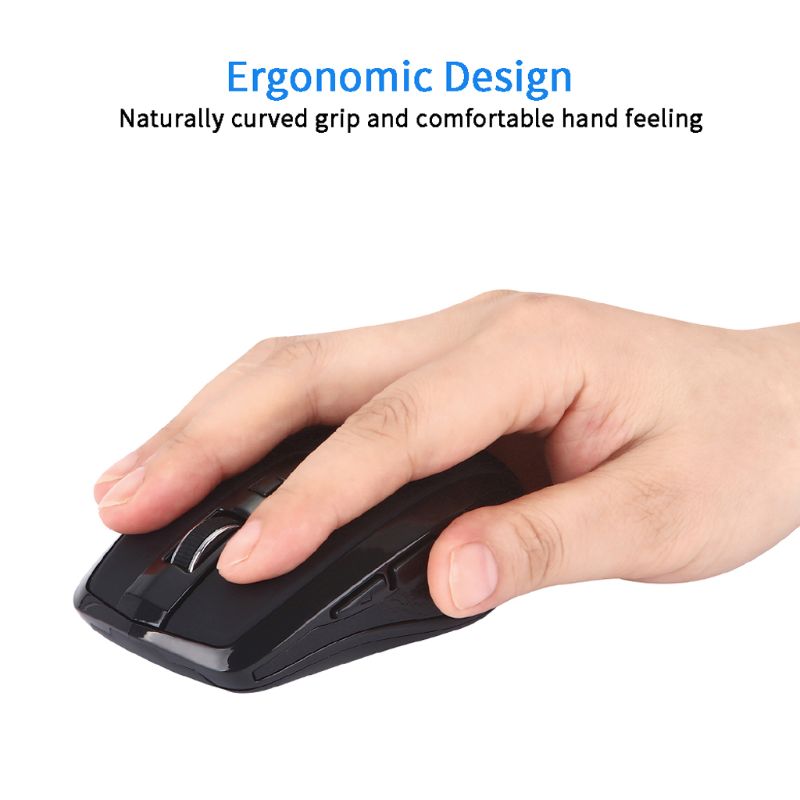 2.4G Wireless Mouse 6 Buttons Noiseless USB Type C 800/1200/1600 DPI Gaming Mouse with Type-C Receiver
