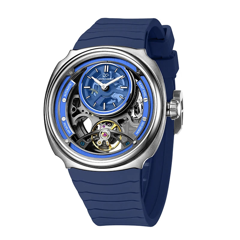 DANIEL GORMAN High Quality Men's Automatic Watch with Stylish Sports Silicone Strap 5 ATM Waterproof Mechanical Watches DG8127