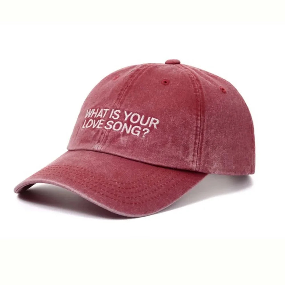 Korean Kpop What Is Your Love Song Same Knitted Embroidery Cap World Tour Concert Cap Fashion Women Men Outdoor Baseball Caps