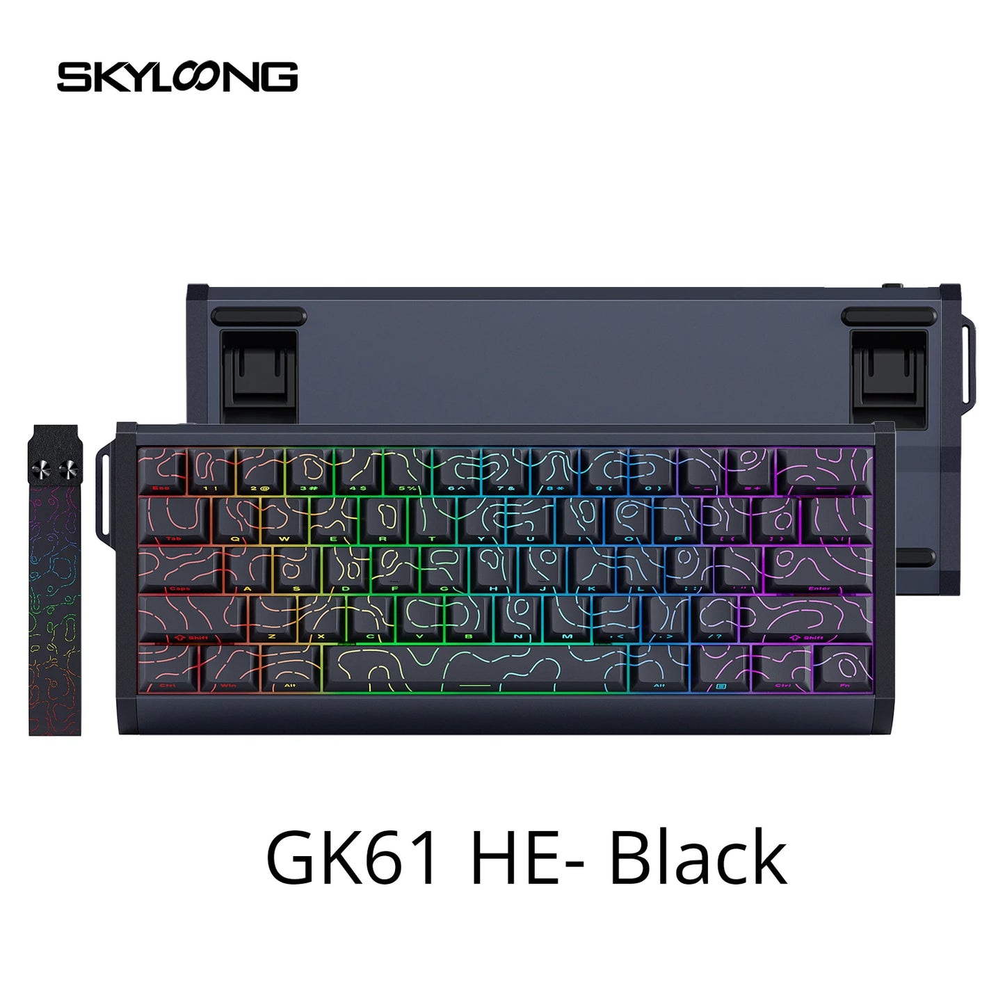Tastiera magnetica SKYLOONG GK61/GK68 HE con case in alluminio, 8000hz, RT0.01mm, Rapid Trigger, keycap PBT, retroilluminazione RGB, tastiera gaming cablata