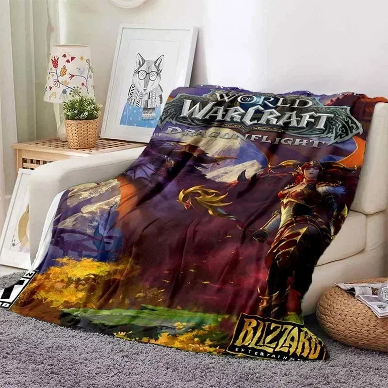 Umělecká flanelová deka World of Warcraft – svět magie a neomezeného dobrodružství, měkká a pohodlná deka na doma i na cesty