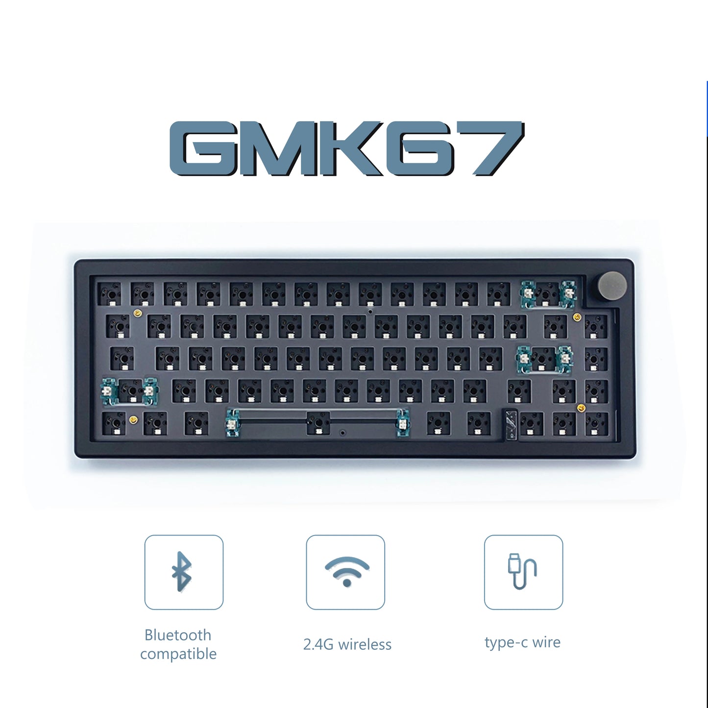 GMK67 Machanical Keyboard KIT Bluetooth 5.0/2.4G Wireless/Wired Gasket-mounted Gaming Keyboard Customizable Keyboards KIT