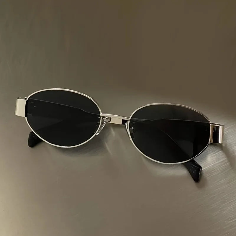 New Small Oval Women Sunglasses Trendy Luxury Design Metal Frame Shades UV400 Eyewear for Female Classic Vintage Sun Glasses