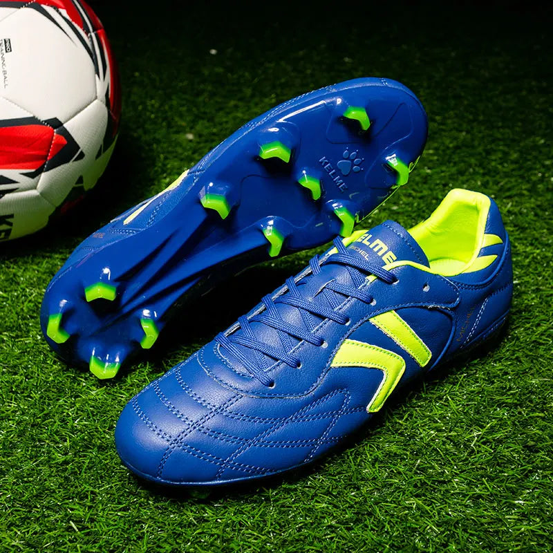 KELME FG Soccer Shoes Original Cow-Skin Sneakers Men Professional Grass Non-Slip Sports Training Football Boots ZX80011018