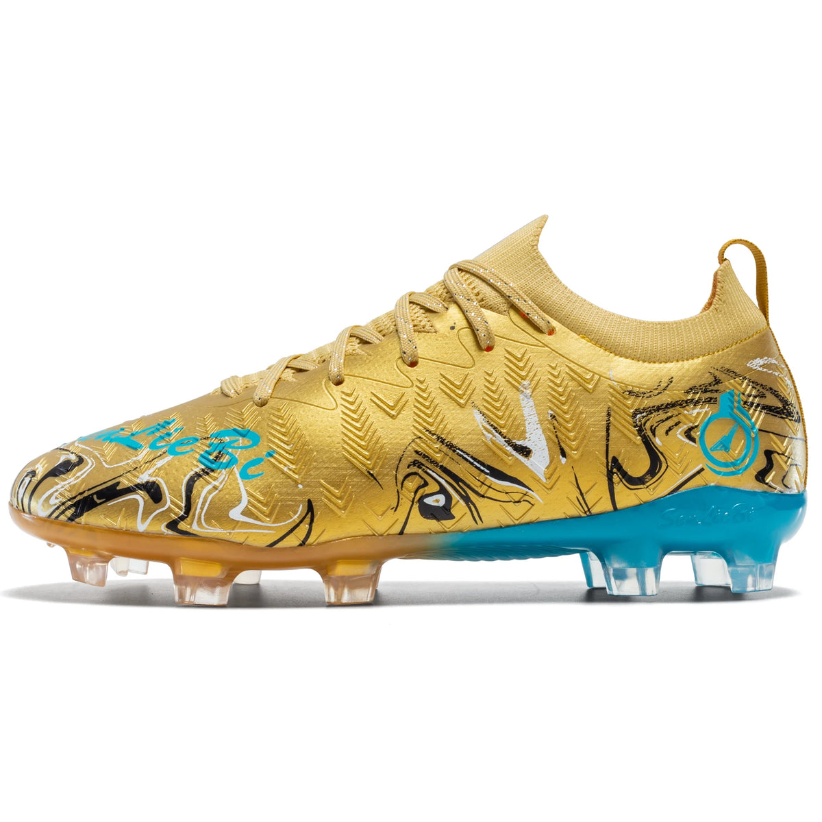 Men Professional Football Boots High-Top Soccer Cleats FG & TF Sneakers for Outdoor Training & Matches Multi-Color Wear-resistan