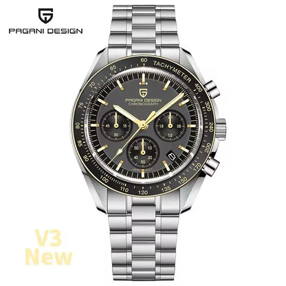 New man Watch PAGANI DESIGN Saturn men's top luxury Quartz Watch for men, sports chronograph, Sapphire Glass AR, glasses ceramic light, waterproof, stainless steel, ideal gift