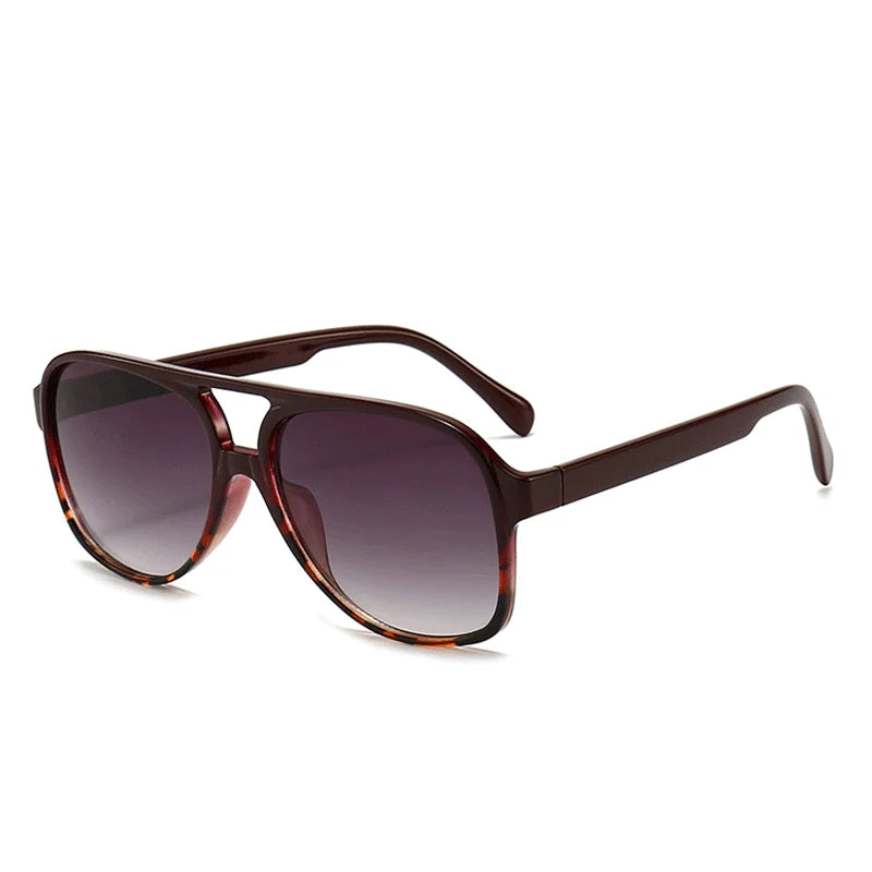 Retro Oversized Polarized Sunglasses Women Fashion Pilot Sun Glasses Men Vintage Gradient Lens Black Yellow Trendy Shades UV400