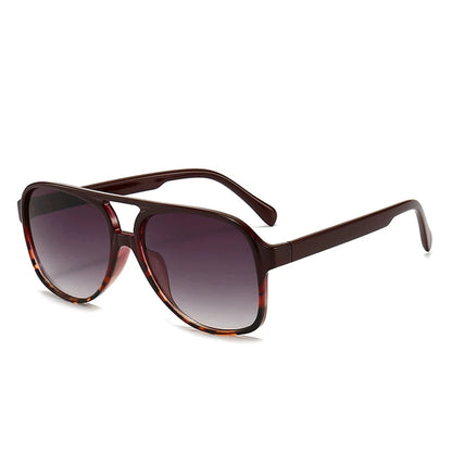 Retro Oversized Polarized Sunglasses Women Fashion Pilot Sun Glasses Men Vintage Gradient Lens Black Yellow Trendy Shades UV400