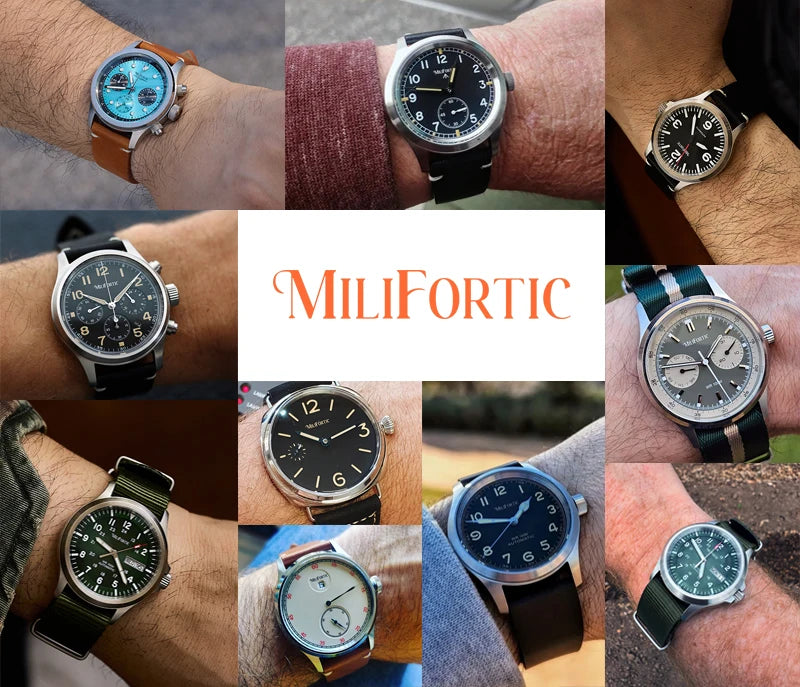 Milifortic 39MM Fashion Chronograph Watch Man R086 Retro C3 Luminous Stainless Steel Waterproof 100M VK63 Quartz Watches For Man