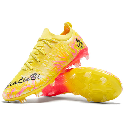 Men Professional Football Boots High-Top Soccer Cleats FG & TF Sneakers for Outdoor Training & Matches Multi-Color Wear-resistan