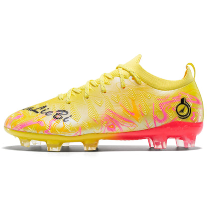 Men Professional Football Boots High-Top Soccer Cleats FG & TF Sneakers for Outdoor Training & Matches Multi-Color Wear-resistan