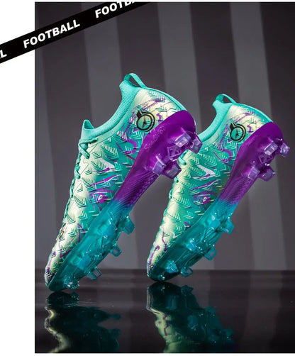 Men Professional Football Boots High-Top Soccer Cleats FG & TF Sneakers for Outdoor Training & Matches Multi-Color Wear-resistan