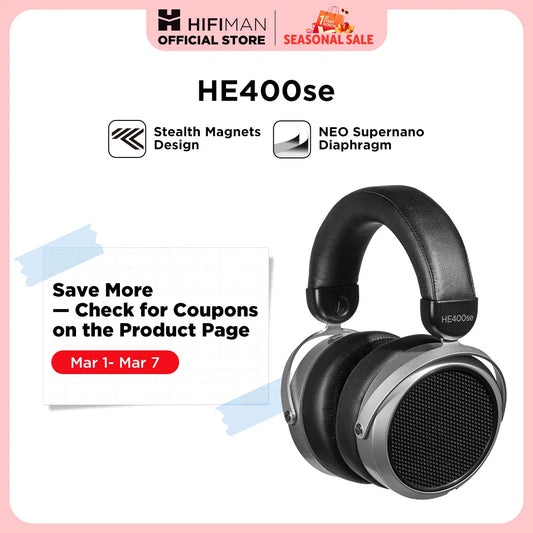 HIFIMAN HE400SE Stealth Magnets Over-Ear Open-Back Full-Size Planar Magnetic Wired Headphones