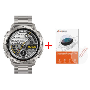 KOSPET Tank T4 SE Men's Rugged Smart Watch Military Grade Full Stainless Steel GPS 100M Waterproof 45M Freediving Health Monitor