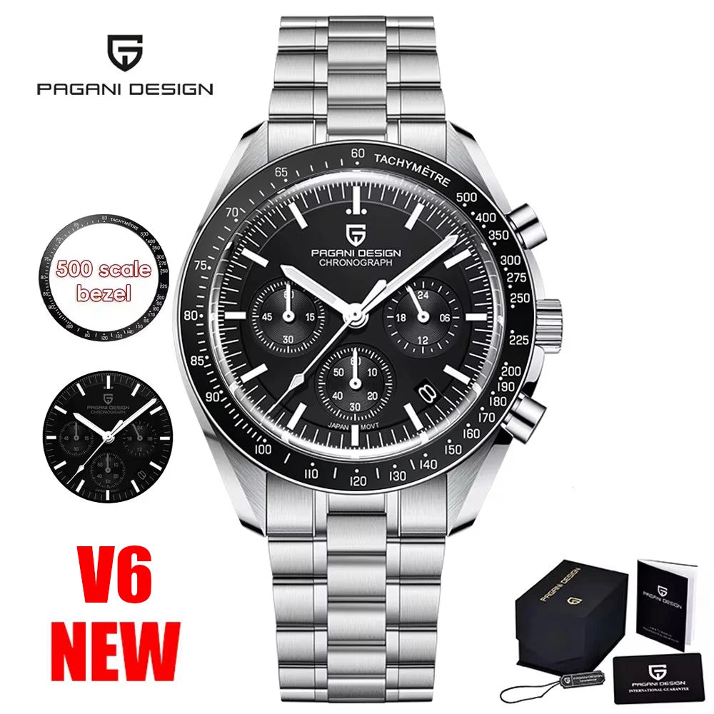 New man Watch PAGANI DESIGN Saturn men's top luxury Quartz Watch for men, sports chronograph, Sapphire Glass AR, glasses ceramic light, waterproof, stainless steel, ideal gift
