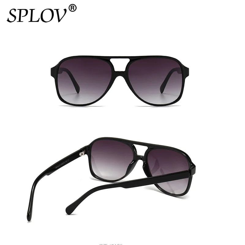 Retro Oversized Polarized Sunglasses Women Fashion Pilot Sun Glasses Men Vintage Gradient Lens Black Yellow Trendy Shades UV400