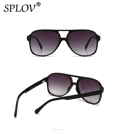 Retro Oversized Polarized Sunglasses Women Fashion Pilot Sun Glasses Men Vintage Gradient Lens Black Yellow Trendy Shades UV400