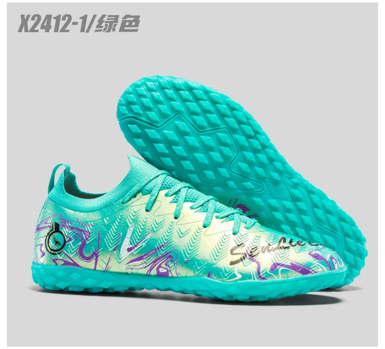 Men Professional Football Boots High-Top Soccer Cleats FG & TF Sneakers for Outdoor Training & Matches Multi-Color Wear-resistan