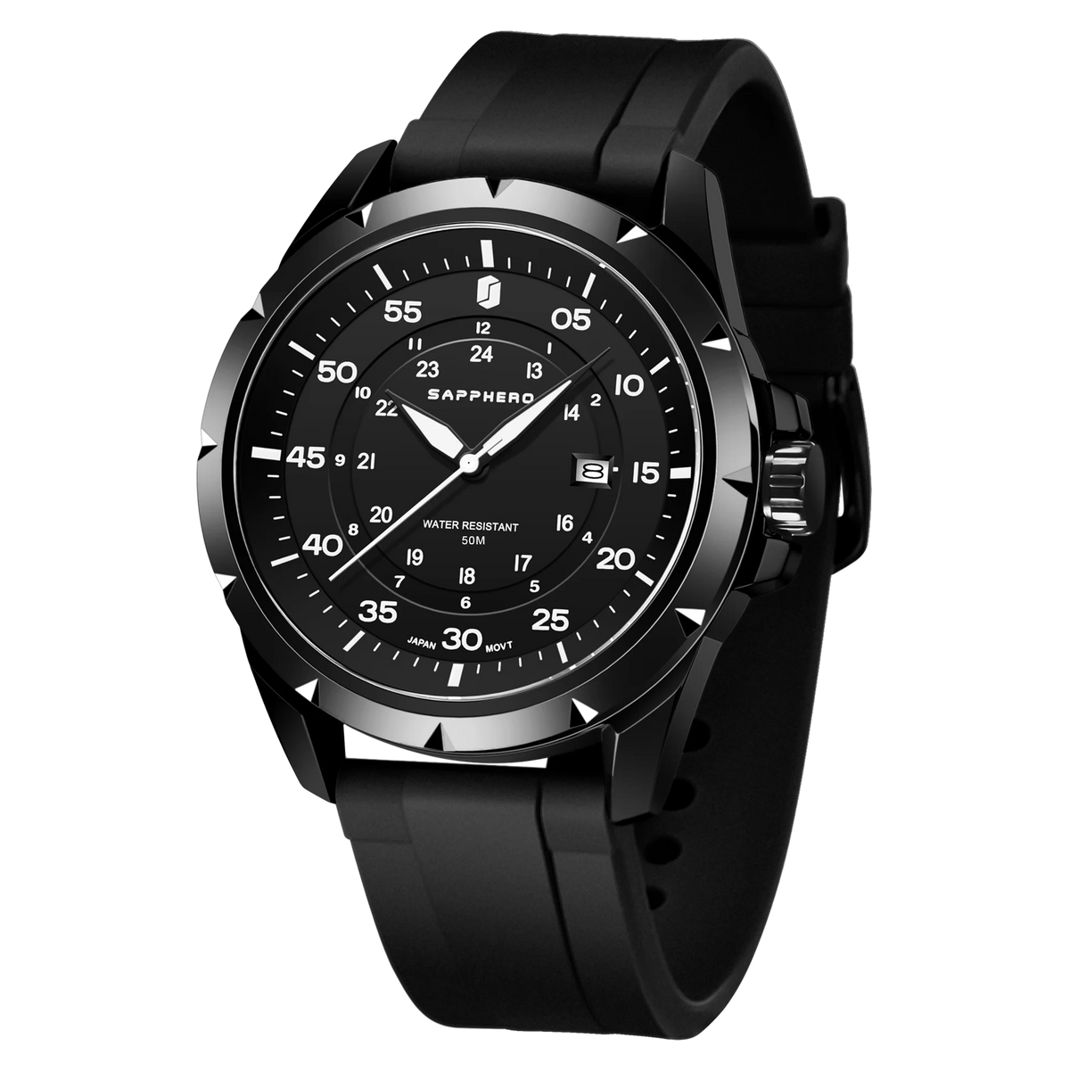 Montre pour homme SAPPHERO – Montre à quartz de luxe, étanche jusqu'à 50 m, équipée d'un mécanisme importé et d'un boîtier en acier inoxydable – Une idée cadeau idéale pour homme.