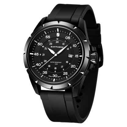 Montre pour homme SAPPHERO – Montre à quartz de luxe, étanche jusqu'à 50 m, équipée d'un mécanisme importé et d'un boîtier en acier inoxydable – Une idée cadeau idéale pour homme.