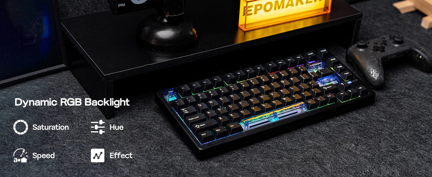 EPOMAKER HE80 75% US-QWERTY-Layout Hot-Swap Creamy Gasket kabelgebundene magnetische Hall-Effekt-Mechaniktastatur DKS SOCD für PC/Mac