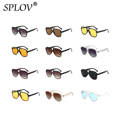 Retro Oversized Polarized Sunglasses Women Fashion Pilot Sun Glasses Men Vintage Gradient Lens Black Yellow Trendy Shades UV400