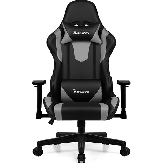 Hiazurm Office chair，Gaming chair for adults with adjustable backrest and armrests，Gaming chair with 3D wing contour design，Ergonomic office chair with S-shaped back support，Gaming chair with one-piece steel frame