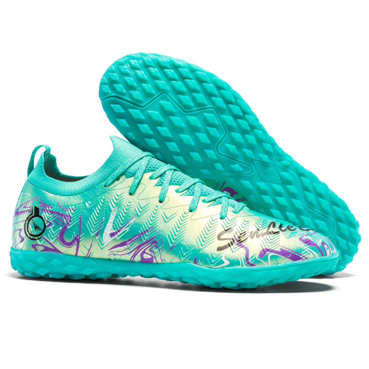 Men Professional Football Boots High-Top Soccer Cleats FG & TF Sneakers for Outdoor Training & Matches Multi-Color Wear-resistan