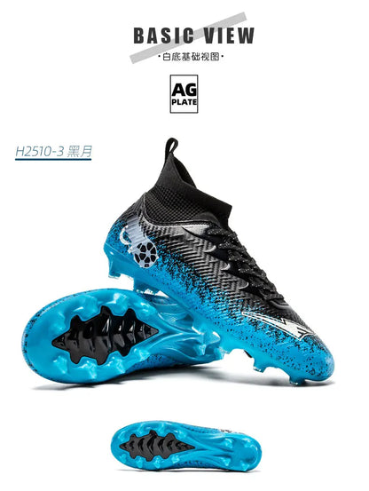 Pro Performance HighCut Soccer Boots FG Long Studs Breathable Lightweight Cleats for Outdoor Grass Matches and Daily Training