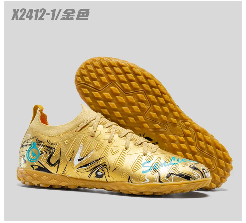 Men Professional Football Boots High-Top Soccer Cleats FG & TF Sneakers for Outdoor Training & Matches Multi-Color Wear-resistan