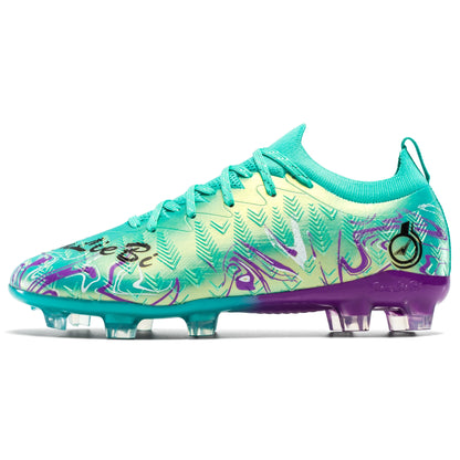 Men Professional Football Boots High-Top Soccer Cleats FG & TF Sneakers for Outdoor Training & Matches Multi-Color Wear-resistan