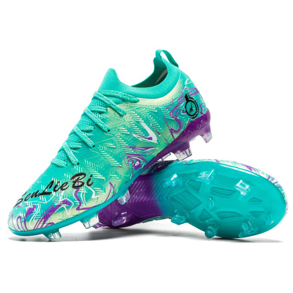 Men Professional Football Boots High-Top Soccer Cleats FG & TF Sneakers for Outdoor Training & Matches Multi-Color Wear-resistan