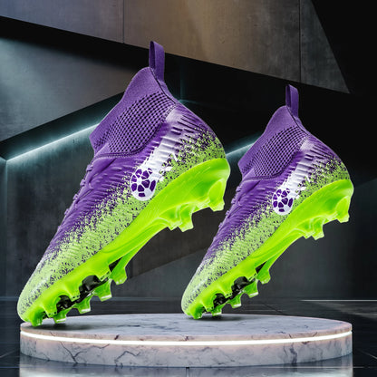 Pro Performance HighCut Soccer Boots FG Long Studs Breathable Lightweight Cleats for Outdoor Grass Matches and Daily Training