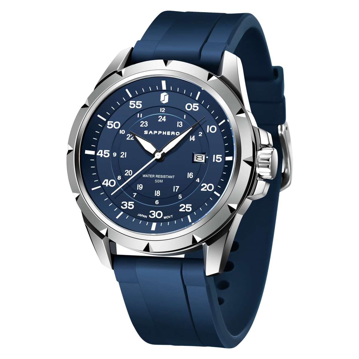Montre pour homme SAPPHERO – Montre à quartz de luxe, étanche jusqu'à 50 m, équipée d'un mécanisme importé et d'un boîtier en acier inoxydable – Une idée cadeau idéale pour homme.