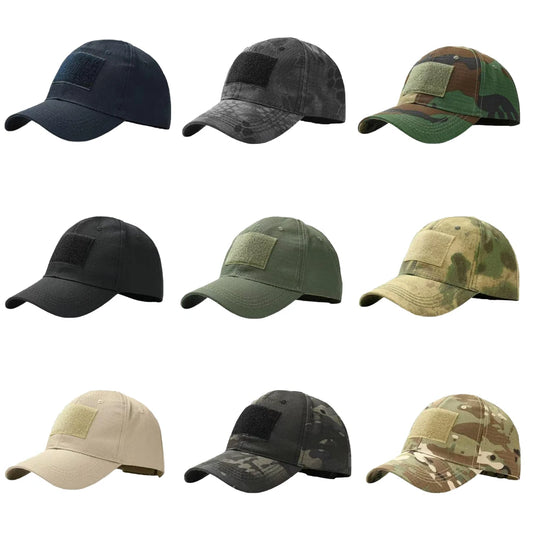 Camouflage baseball cap, outdoor sports adjustable quick-buckle sun hat, unisex