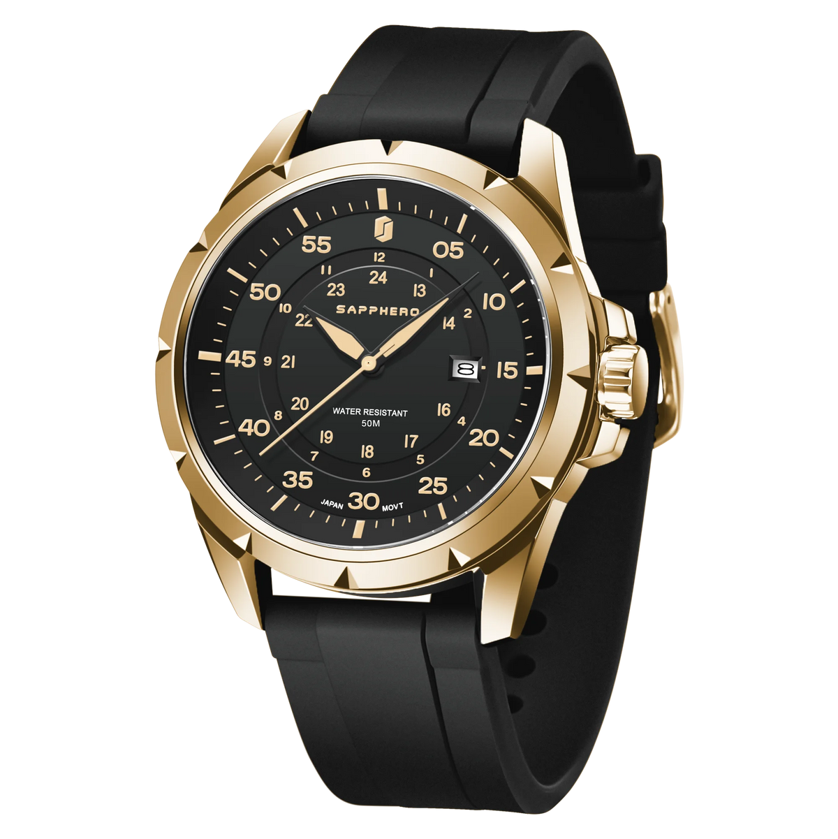 Montre pour homme SAPPHERO – Montre à quartz de luxe, étanche jusqu'à 50 m, équipée d'un mécanisme importé et d'un boîtier en acier inoxydable – Une idée cadeau idéale pour homme.