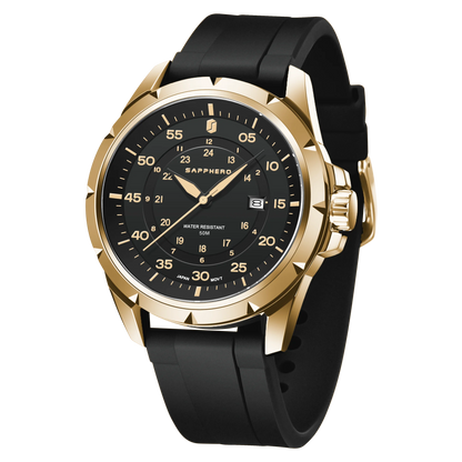 Montre pour homme SAPPHERO – Montre à quartz de luxe, étanche jusqu'à 50 m, équipée d'un mécanisme importé et d'un boîtier en acier inoxydable – Une idée cadeau idéale pour homme.