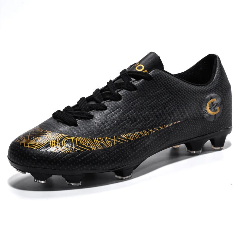 WaterMonkey Adults Men's Football Shoes Long Spike Soccer Shoes Outdoor Lawn AG Cleats Low Top Training Soccer Sneakers