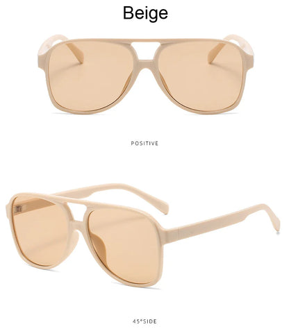 Vintage Oversized Sunglasses Woman Fashion Brand Big Frame Sun Glasses Female Candy Colors Ins Style Aviation Oculos De Sol