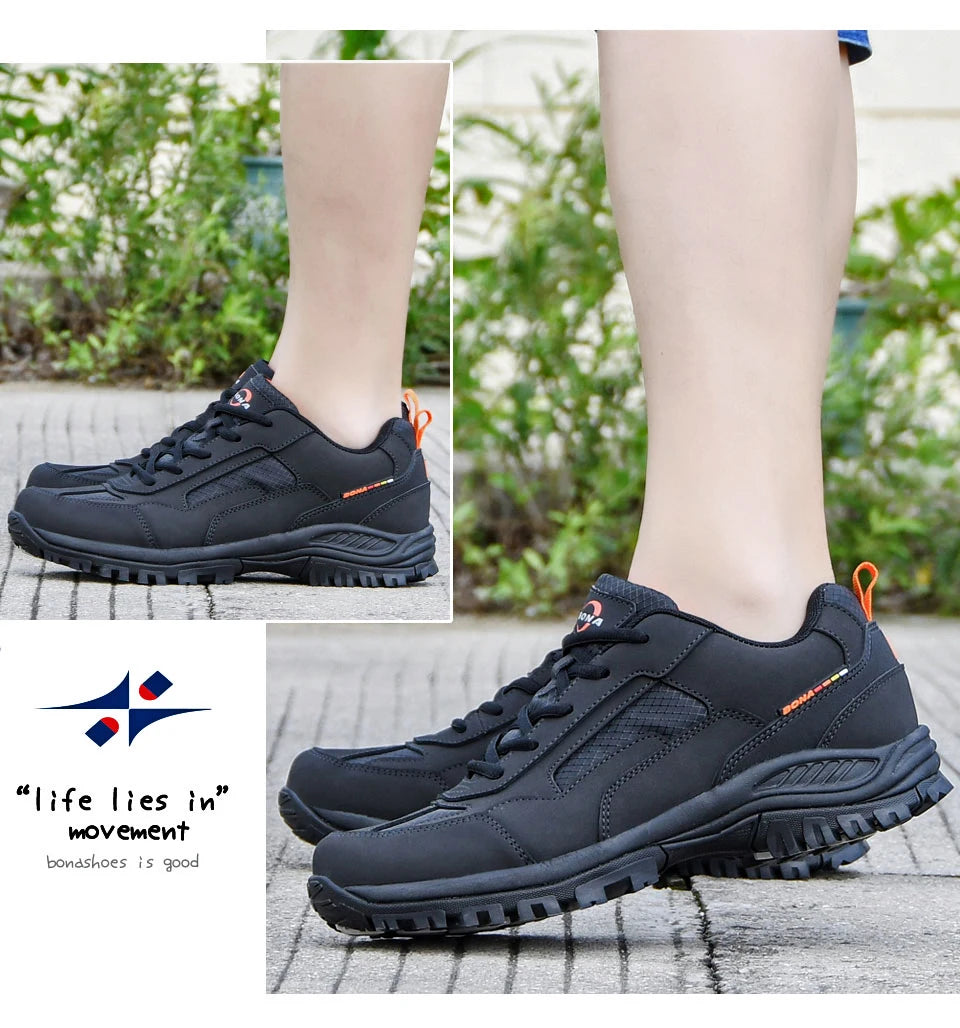 BONA New Designers Non-slip Wear-resistant Breathable Hiking Shoes Men Outdoor High-quality Jogging Walking Shoe Mansculino