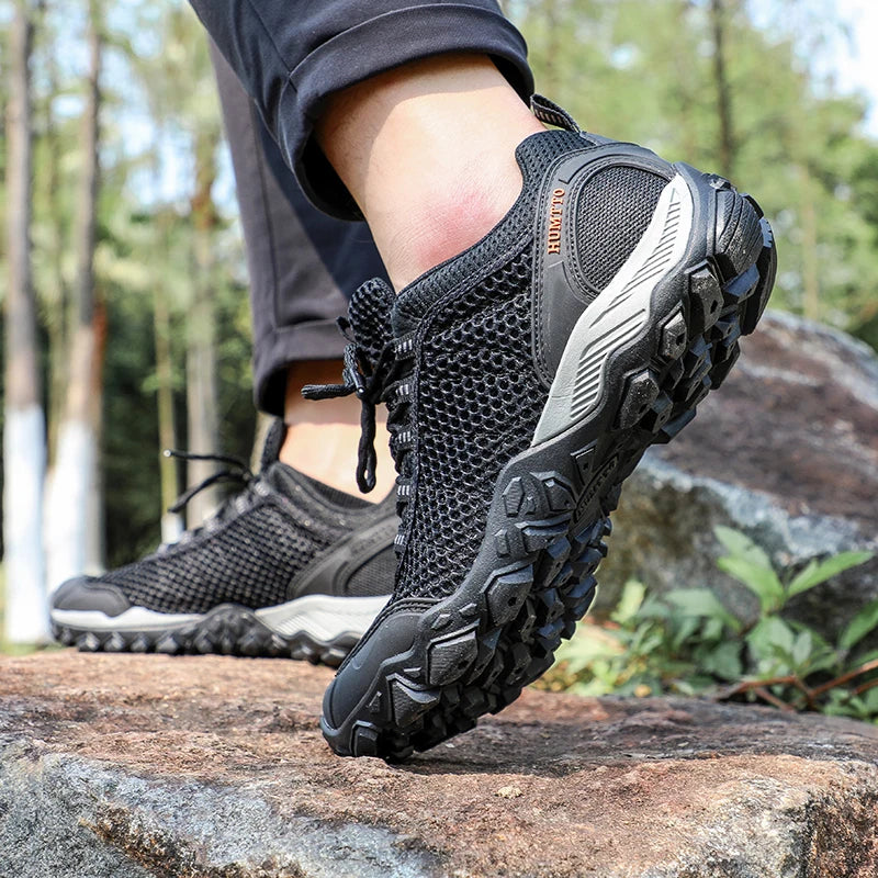 HUMTTO Pantofi de drumeție pentru bărbați, pantofi respirabili pentru sporturi în aer liber, pantofi de alpinism, pantofi de vânătoare pentru femei, adidași de trekking, ghete până la gleznă, pantofi tactici