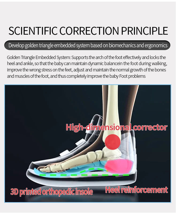 Orthopedic Kids Shoes Princepard Flat Feet Medical Corrcetive Casual Footwear for Toddlers with Arch Support Sneakers